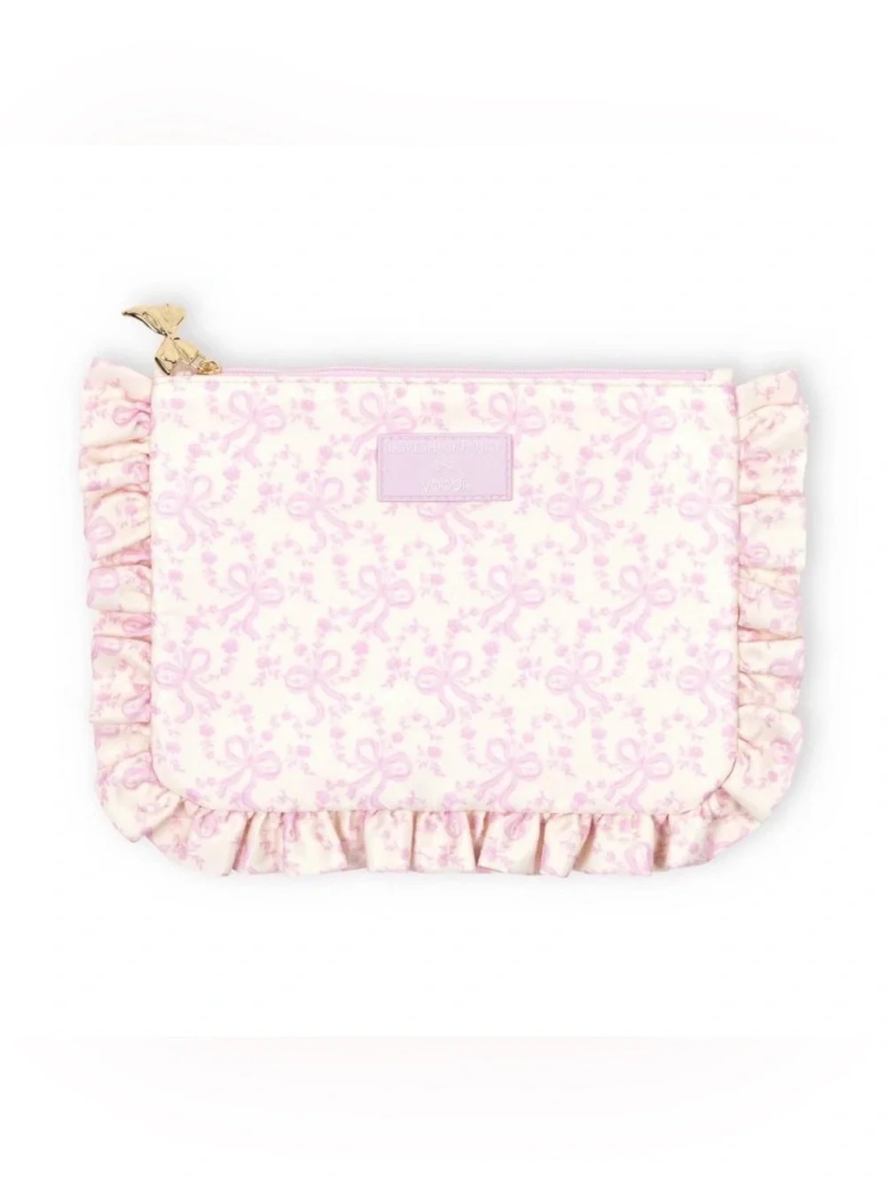 NWT LoveShackFancy x Target Yoobi Ruffle Pencil Case Pouch White Coquette Bow